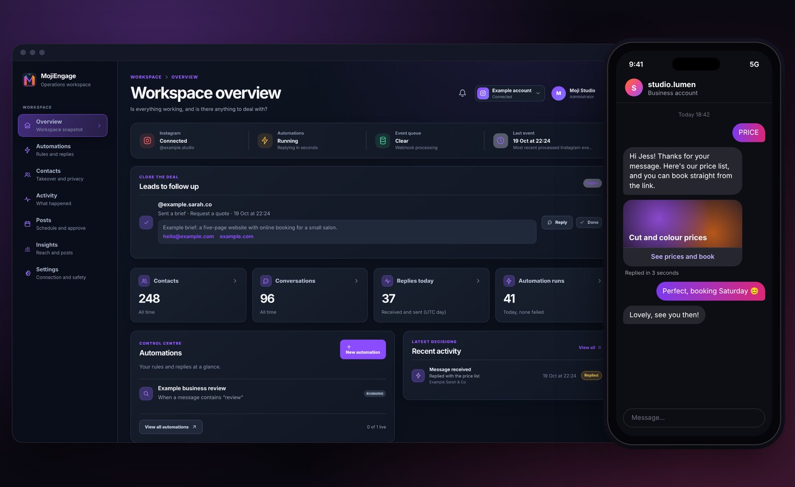 MojiEngage: social media automation